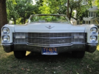 Front view of a white Cadillac, the winner of the STTA 2014 5th Annual Power In The Park Classic Car Show and the 8th Annual Uncle Sam Jam, held at Power's Memorial Park in Troy,NY, Saturday, August 30, 2014. (c) Amy L. Modesti, 2014