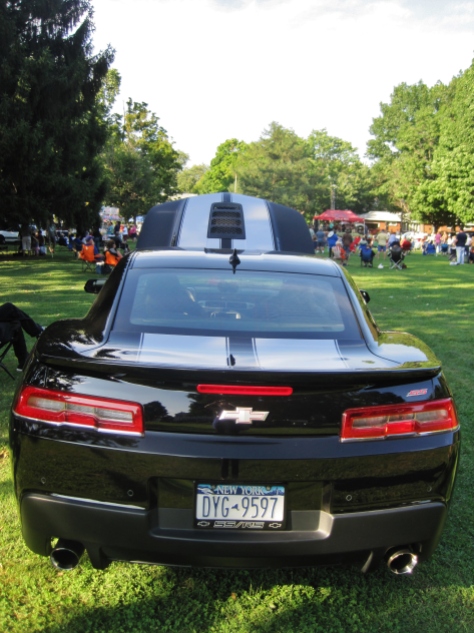 Back view of a 2013 Chevrolet Camaro on view in the 5th Annual Power In The Park Classic Car Show & 8th Annual Uncle Sam Jam at Power's Memorial Park in Troy,NY, Saturday, August 30, 2014. (c) Amy L. Modesti, 2014