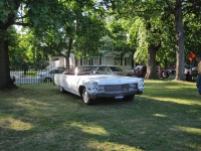 Far view of a white Cadillac, the winner of the STTA 5th Annual Power In The Park Classic Car Show, on view during the 8th Annual Uncle Sam Jam held at Power's Memorial Park in Troy,NY, Saturday, August 30, 2014. (c) Amy L.Modesti, 2014