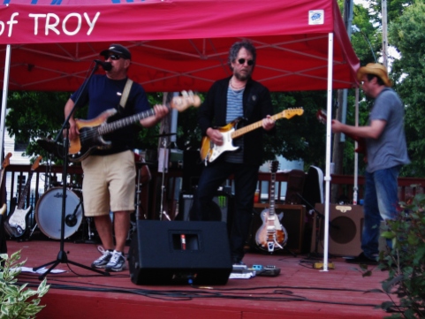 Emerald City Band Members from left-right; Edward Powers, Joe Mele, and Dave Costa performing together live as part of the 5th Annual Power In The Park Classic Car Show & 8th Annual Uncle Sam Jam, held at Power's Memorial Park in Troy,NY, Saturday, August 30, 2014. (c) Amy L. Modesti, 2014