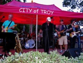 Emerald City Band performing their second set to conclude the 5th Annual Power In The Park Classic Car Show & 8th Annual Uncle Sam Jam , held at Power's memorial Park in Troy,NY, Saturday, August 30, 2014. (c) Amy L. Modesti, 2014