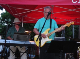 Emerald City Band keyboardist/vocalist, Gary Tash (left) and keyboardist/guitarist/vocalist, Gary Brooks, performing together as part of the 5th Annual Power In The Park Classic Car Show & 8th Annual Uncle Sam Jam, held at Power's Memorial Park in Troy,NY, Saturday, August 30, 2014. (c) Amy L. Modesti, 2014