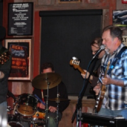 Charlie Morris, Bob Resnick, Kyle Esposito, and Kevin Maul from The Coveralls Band performing their first live gig at the Dinosaur Bar-B-Que Restaurant in Troy, NY Photo taken by Amy L. Modesti with Canon Rebel SL1 on Friday, January 30, 2015. (c): Amy Modesti, 2015