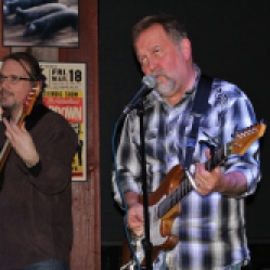 Kyle Esposito and Kevin Maul from The Coveralls Band performing together for the first time at the Dinosaur Bar-B-Que Restaurant in Troy, NY. Photo taken by Amy L. Modesti with Canon Rebel SL1 on Friday, January 30, 2015. (c): Amy Modesti, 2015