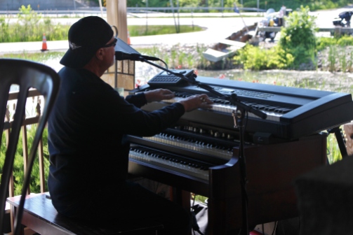 Pianist and guitarist from E.B. JEB Band, Barry Jones, performing his first set live at The Mill Of Round Lake, located in Round Lake, NY. Photo taken by Amy L. Modesti on Saturday, May 23, 2015. Photo taken with Canon Rebel SL1 Digital SLR Camera. (c): Amy Modesti, 2015