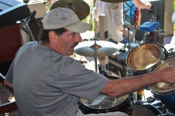 E.B. JEB Band Drummer, Mike Miranda, playing the drums live at The Mill Of Round Lake, located in Round Lake, NY. Picture taken by Amy L. Modesti on Saturday, May 23, 2015 with Canon Rebel SL1 Digital SLR Camera. (C): Amy Modesti, 2015