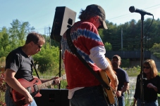 E.B. JEB Band guitarists, Bernie Mignacci and Ed Young performing together live at The Mill Of Round Lake, located in Round Lake, NY. Photo taken by Amy L. Modesti on Saturday, May 23, 2015 with Canon Rebel SL1 Digital SLR Camera. (C): Amy Modesti, 2015