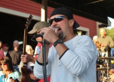 Guitarist, Ed Young with Lead singer from E.B. JEB, Dan Hinman, performing live at The Mill Of Round Lake, located in Round Lake, NY. Photo taken by Amy L. Modesti on Saturday, May 23, 2015 with Canon Rebel SL1 Digital SLR Camera. (C): Amy Modesti, 2015