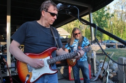 E.B. JEB Band Guitarists, Bernie Mignacci and Pete Jones, performing their 3rd set live at The Mill Of Round Lake, located in Round Lake, NY. Photo taken by Amy L. Modesti on Saturday, May 23, 2015 with Canon Rebel SL1 Digital SLR Camera. (C): Amy Modesti, 2015