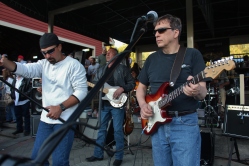 E.B. JEB Band members, Dan Hinman, Kevin Garmley, and Bernie Mignacci performing live at The Mill Of Round Lake, located in Round Lake, NY. Photo taken by Amy L. Modesti on Saturday, May 23, 2015 with Canon Rebel SL1 Digital SLR Camera. (C): Amy Modesti, 2015