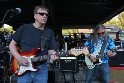 E.B. Jeb guitarists, Bernie Mignacci and Pete Jones together performing at The Mill Of Round Lake, located in Round Lake, NY. Photo taken by Amy L. Modesti on Saturday, May 23, 2015 with Canon Rebel SL1 Digital SLR Camera. (C): Amy Modesti, 2015