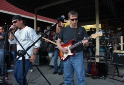 E.B. JEB Band members, Dan Hinman, Kevin Garmley, Bernie Mignacci, and Mike Miranda performing their last song of the night at The Mill On Round Lake, located in Round Lake, NY. Photo taken by Amy L. Modesti on Saturday, May 23, 2015 with Canon Rebel SL1 Digital SLR Camera. (C): Amy Modesti, 2015