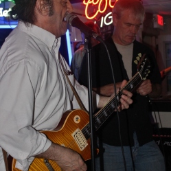 Guest performer, guitarist, and vocalist, Charlie Smith, performing with Steve Aldi and Ted Henessey at Casey Finn's Pub Grill LLC in Albany, NY. Photo taken by Amy L. Modesti on Friday, May 22, 2015 with her Canon Rebel SL1 Digital SLR Camera. (C): Amy Modesti, 2015