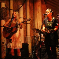 Karen Ann (acoustic guitar/vocals) and Peggy Lecuyer (mandolin/vocals) from the "DoorNellies" performing at "Still: DQ 2 For Dick Quinn" concert held at The Hangar in Troy, NY, Sunday, October 11, 2015. Series 12/15. Photo taken by Amy L. Modesti with her Canon Rebel SL1 Digital SLR Camera. (C): Amy Modesti, 2015
