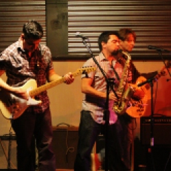 "El Dorados" performing at "Still: DQ 2 For Dick Quinn" concert held at The Hangar in Troy, NY, Sunday, October 11, 2015. Series 7/8. Photo taken by Amy L. Modesti with her Canon Rebel SL1 Digital SLR Camera. (C): Amy Modesti, 2015